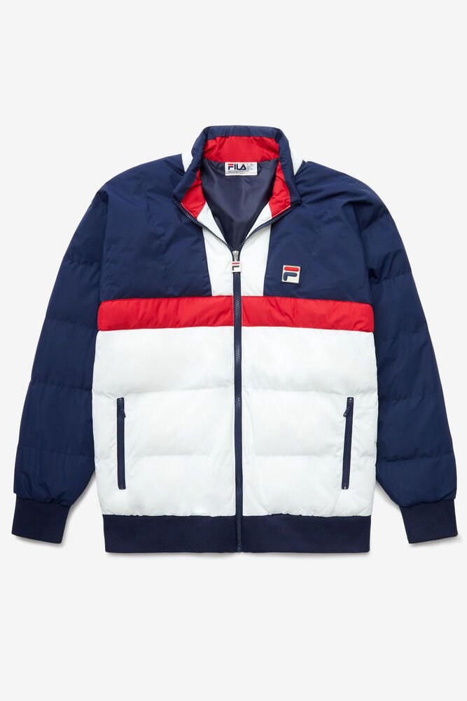 Fila Jacket Mens Navy/Red/White - Fausto Ski - Philippines 1523487-KJ